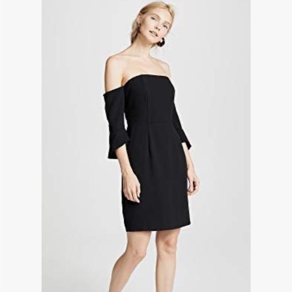 NWT Cupcakes & Cashmere Off the Shoulder Black Cocktail Dress - Picture 2 of 12